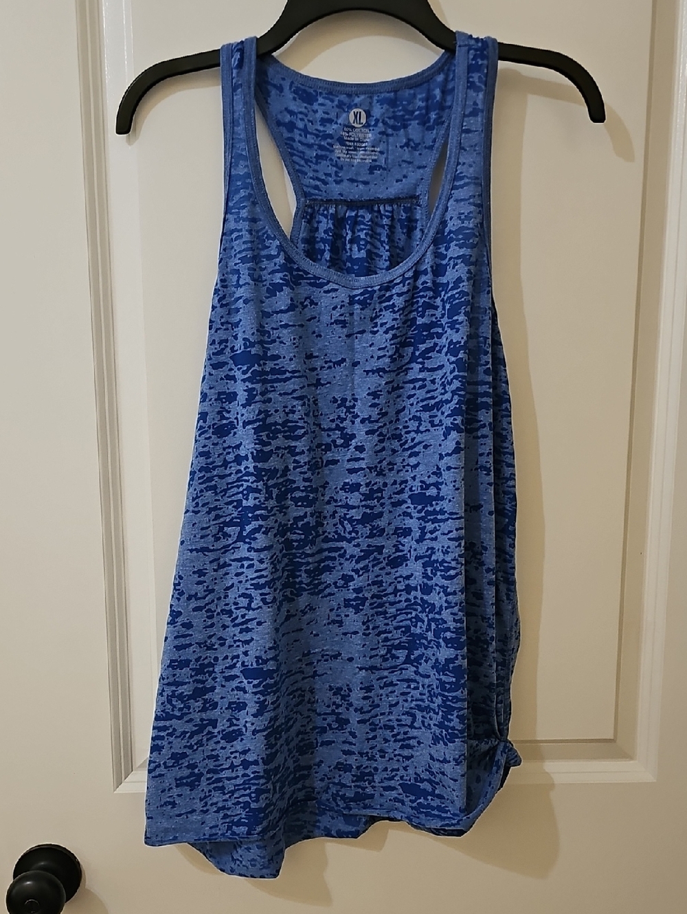 Women's Blue Burnout Racerback Tank